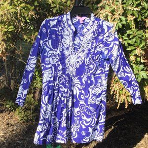 Lilly Pulitzer Beaded Front Floral Tunic